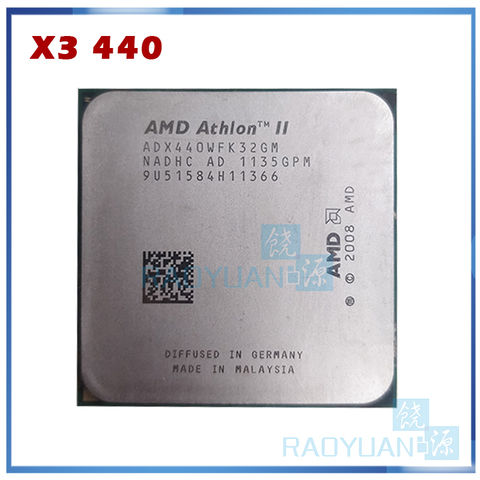 AMD Athlon II X3 440 X3-440 3GHz Triple-Core CPU Processor ADX440WFK32GM ADX440WFK32GI Socket AM3 938PIN ► Photo 1/1