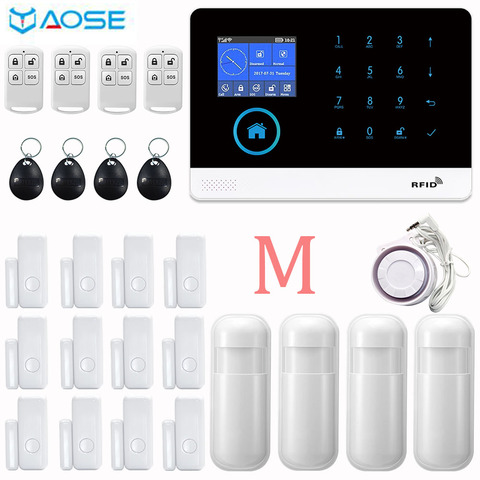 YAOSE GSM SIM Card Home Security Alarm WIFI Wireless Smart Home Kit With Smoke Detector Mini Siren Notice For Power off ► Photo 1/6