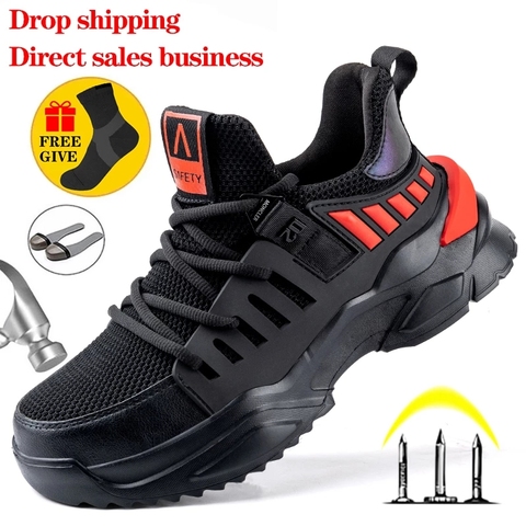 Fashion Safety Shoes Men Steel Toe Cap Work & Safety Boots Male Shoes Adult Work Shoes Sneakers Indestructible Work Boots 2022 ► Photo 1/6