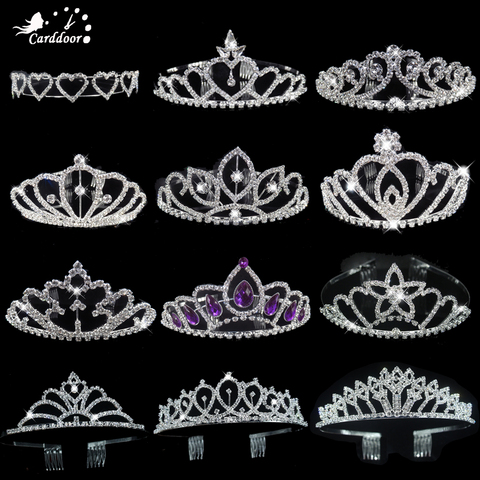 Carddoor Princess Crowns Headband Tiaras Hair-Jewelry Flower Accessiories Crystal Bridesmaid Wedding-Crown Bride Party-Gift ► Photo 1/6