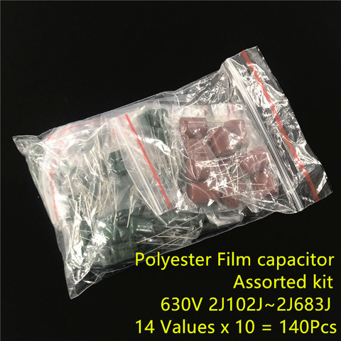 630V Mylar Film Capacitor assorted Kit 2J102J~2J683J 1nF~68nF 14value x 10pcs ► Photo 1/2