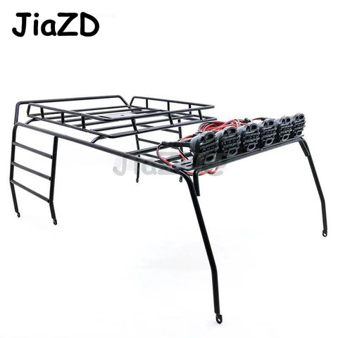 1PCS 5-11V Metal Roof Luggage Rack with 6 White LED Light for 1/10 AXIAL SCX10 D110 D90 Jeep Wrangler RC Crawler Climbing Car W5 ► Photo 1/6