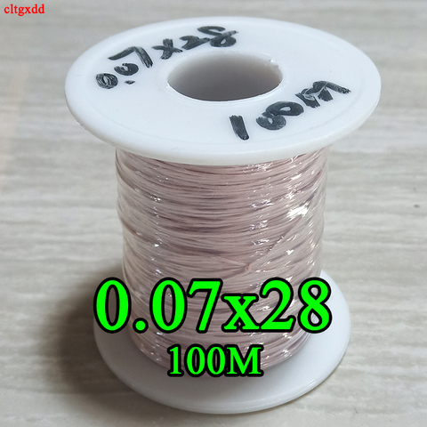 0.07x28 shares 100M of mining machine antenna Litz wire multi-strand copper wire polyester silk envelope envelope yarn ► Photo 1/3