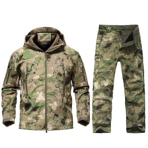 Outdoor Tactical Military Jacket Men TAD Softshell Fleece Camouflage Waterproof Jacket + Pants Camping Hiking Hunting Sport Suit ► Photo 1/6