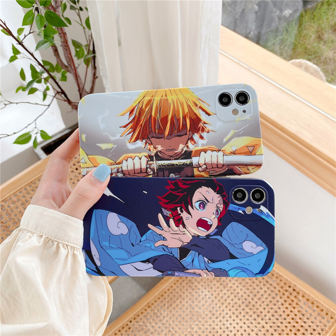 Japan Anime Kimetsu No Yaiba Demon Slayer Kamado Tanjirou Phone Case For iphone 12 mini 11 Pro X XS Max XR 7 8 Plus Soft Cover ► Photo 1/6