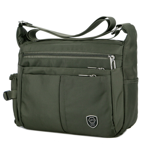 Casual Men's Shoulder Messenger Bag Splash-proof Nylon Oxford High Capacity Horizonta Shoulder Bag With Water Cup Side Pocket ► Photo 1/6