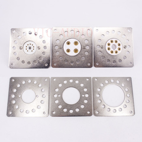 1PC Vacuum Tube Shock Proof Iron Plate Tube Socket Mounting Plate 6CA7 6550 6SN7 2A3 300B KT88 EL34  Hifi Audio Tube Amplifier ► Photo 1/6