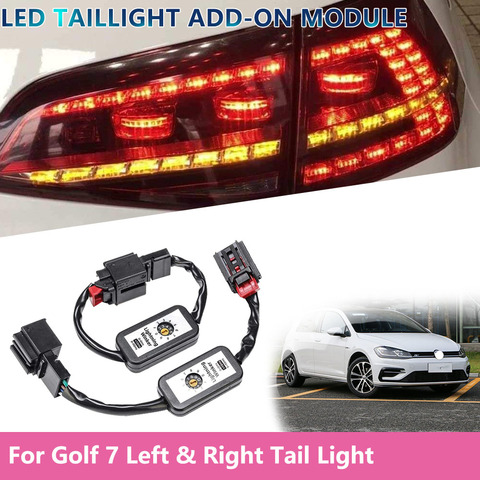 For Golf 7 Dynamic  LED Taillight Add-On Module Cable Wire Harness Turn Signal Indicator Left & Right Tail Light Black 2Pcs ► Photo 1/6