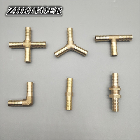 Brass Barb Pipe Fitting 2 3 4 way brass connector For 4mm 5mm 6mm 8mm 10mm 12mm 16mm 19mm hose copper Pagoda Water Tube Fittings ► Photo 1/6