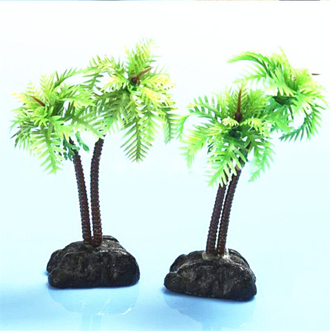 1Pc Artificial Aquarium Plants Plastic Coconut Palm Trees Ornament Fish Tank Water Plants Aquarium Decoration ► Photo 1/6