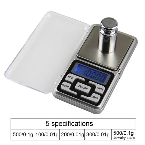 Junejour100/200/300/500g Weighing Scale Pocket Scale Electronic Digital 0.01g Precision Mini Jewelry Backlight Scales Kitchen ► Photo 1/6