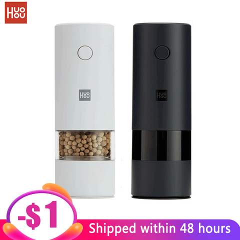 Xiaomi Huohou Electric Mill Pepper and Salt Grinder LED Light 5 Modes Peper Spice Grain Porcelain Grinding Core Mill Electric ► Photo 1/6