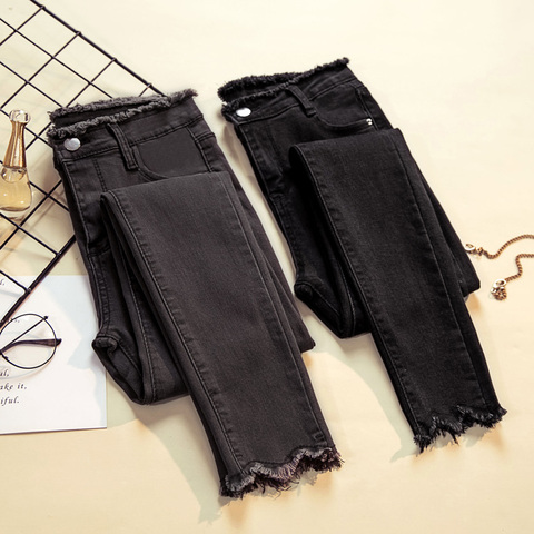 Jeans Female Denim Pants Black Color Womens Jeans woman Donna Stretch Bottoms Feminino Skinny Pants For Women Trousers Plus size ► Photo 1/6