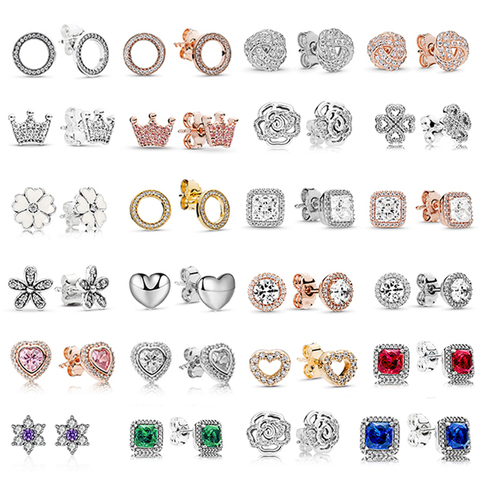 31 Styles Luxurious CZ Stud Earrings Personality Love  Heart Fine Earrings for Woman Girls Christmas Jewelry Gift Dropshipping ► Photo 1/6
