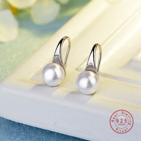 Exquisite Simple Big Clear Pearl Earrings Simple Round White Pearl Earrings Jewelry Classic Earrings For Women Elegant Gifts ► Photo 1/6