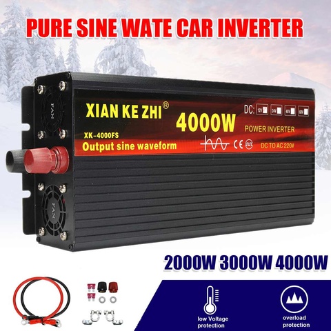 Inverter 12V/24V 220V 2000/3000/4000W Voltage transformer Pure Sine Wave Power Inverter DC12V to AC 220V Converter+2 LED Display ► Photo 1/5