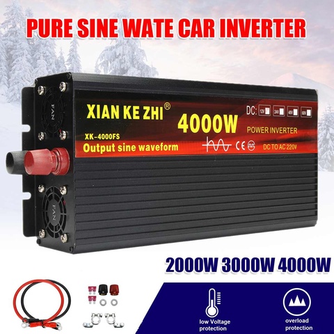 Inverter 12V/24V 220V 2000/3000/4000W Voltage transformer Pure Sine Wave Power Inverter DC12V to AC 220V Converter+2 LED Display ► Photo 1/5