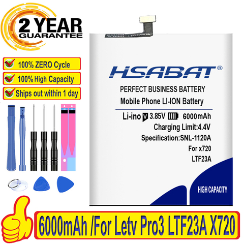 6000mAh  LTF23A Battery for Letv LeEco Le Pro 3 Pro3 Aka ZL1 ZL0 X720 X721 X722 X725 X726 X727 X728 LEX720 LEX727 LEX728 ► Photo 1/6