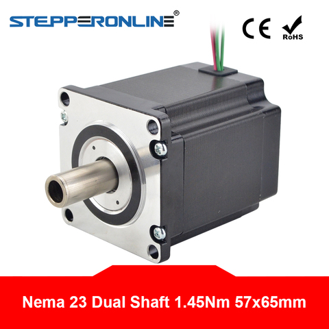 Dual Shaft Nema 23 Stepper Motor Hollow Shaft Bipolar 1.45 Nm 2.0A 57x57x65mm Stepping Motor 12mm Shaft for CNC Milling Engravin ► Photo 1/4
