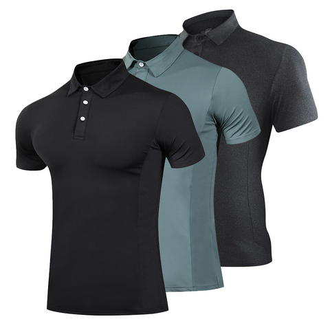 Golf clothing fashion T-shirt men running quick-drying breathable running T-shirt fitness sports gym tennis T-shirt ► Photo 1/6