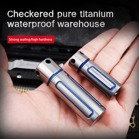 Pure titanium Mini Waterproof warehouse Portable multifunctional sealed medicine bottle Outdoor camping survival equipment ► Photo 1/6