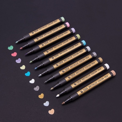 10 Colors Fine Metallic Markers Paints Pens Art Permanent Writing Markers for Photo Album Gift Card DIY Craft Kids ► Photo 1/6