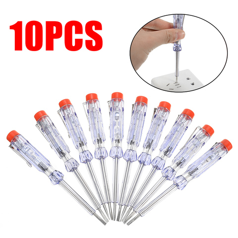 10pcs Current Tester 110-250V Phase Electrical Voltage Tester Induced Electric Pen Detector Screwdriver Probe Test Pen ► Photo 1/6