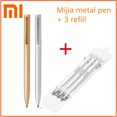 Original Xiaomi Mijia Metal Sign Pens 0.5mm Swiss Refill Ballpoint Pen Black Japan Ink School stationery Signing Pens ► Photo 1/6