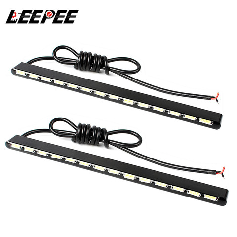 LEEPEE 2pcs Car DRL 14 LEDs SMD Fog Light Daylight Led Strip 7030 Waterproof Daytime Running Light Car Styling ► Photo 1/6