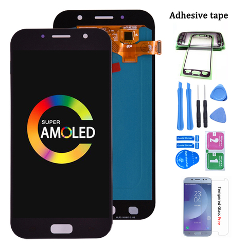 100% Super AMOLED LCD For Samsung Galaxy A7 2017 A720 A720F SM-A720F  LCD Display + Touch Screen Digitizer Assembly free ship ► Photo 1/5