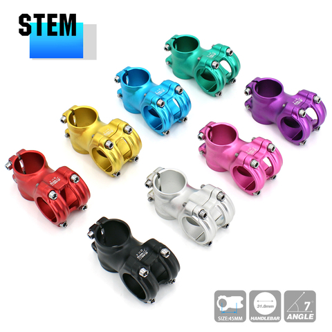 Ultralight Stem 45mm 7 Degree Bicycle Stem 31.8mm Colorful Mountain Road Bike Stem Matte Stem MTB Bike Stem Aluminum Bike Part ► Photo 1/6