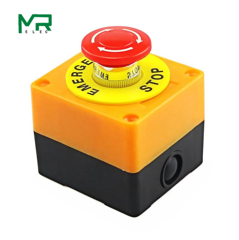 1PCS Plastic Shell Red Sign Push Button Switch DPST Mushroom Emergency Stop Button SwitchAC 660V 10A NO+NC LAY37-11ZS ► Photo 1/6