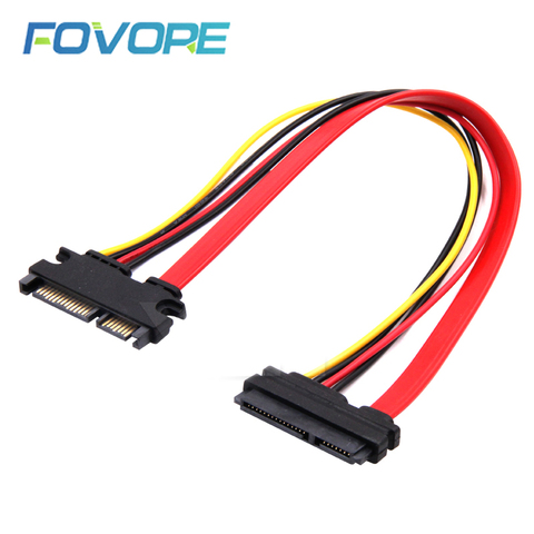 SATA 22 Pin Male To Female Sata Extension Cable SATA 3 III 22 Pin Male to Female 7+15 Pin SATA Data Power Combo Cable ► Photo 1/5