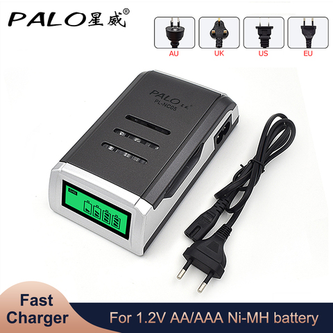 PALO LCD Quick Charger with 4 Slots LCD Display Smart Intelligent Battery Charger for AA / AAA NiCd NiMh Rechargeable Batteries ► Photo 1/6