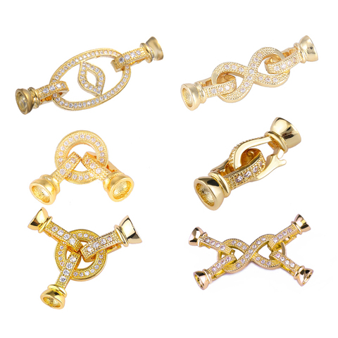 Juya DIY Beads Accessories Evil Eye Fastener Lock Clasps For Women Handmade Natural Stones Pearls Necklaces Bracelets Making ► Photo 1/6