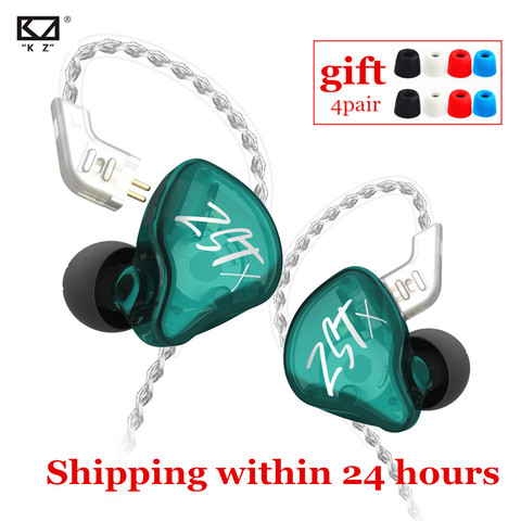 KZ ZST X 1BA 1DD Hybrid technology HIFI In Ear Earphones Bass Earbud Sport Noise Cancelling Headset KZ ZSN pro ZSX ZS10 pro C12 ► Photo 1/6