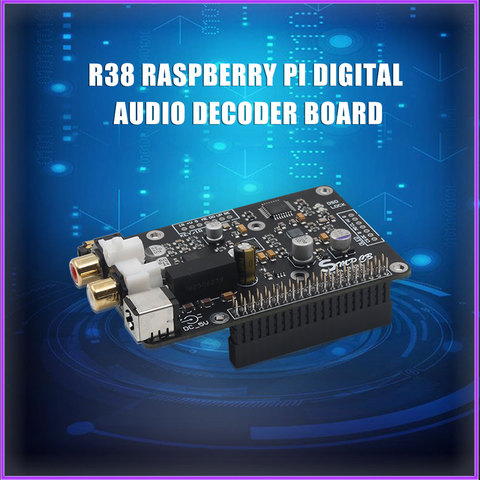 R38 ES9038 Q2M digital broadcast network player Raspberry Pi DAC I2S 384K DSD 128 With metal case for Raspberryp pi 3B/3B+/4B ► Photo 1/6