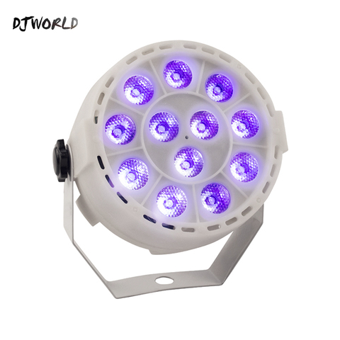 DJworld Wireless Remote Control LED Flat Par 12x3W RGBW Lighting White Body Violet Color For DJ Disco Music Concert Ballroom Bar ► Photo 1/6