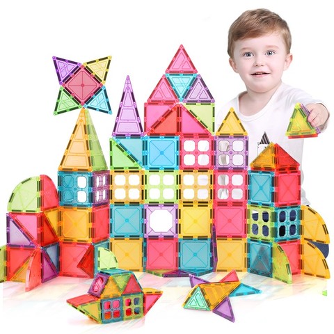 130PCS  Big Size Tile Magnetic Constructor Designer Magnet Building Blocks 3D Magnetic Block Building Toy For Children Bricks CE ► Photo 1/6