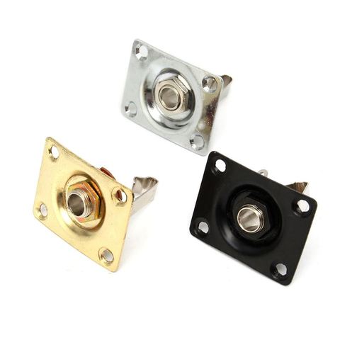 Square Style Jack Plate Guitar Bass Jack 1/4 Output Input jack socket For Electric Guitar Parts & Accessories Gold/Silver/Black ► Photo 1/5