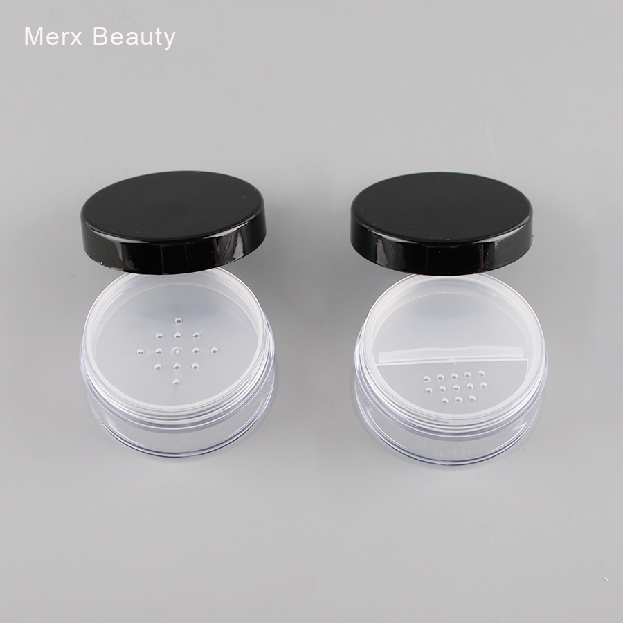 50g Plastic Empty Loose Powder Pot With Sieve Cosmetic Makeup Jar Container