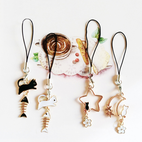 Cute Japanese Cat Smart Phone Strap Lanyards for IPhone/Samsung/Xiaomi/Huawei Mobile Phone Strap Key Hang Rope Phone Charm Decor ► Photo 1/6