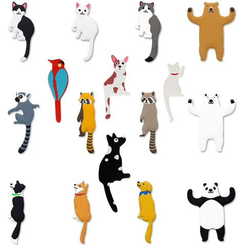 Family Decorative Hook Cartoon Animal Cat Dog Bird Bear Raccoon Whiteboard Sticker Refrigerator Kids Gifts Home Decoration Hook ► Photo 1/6