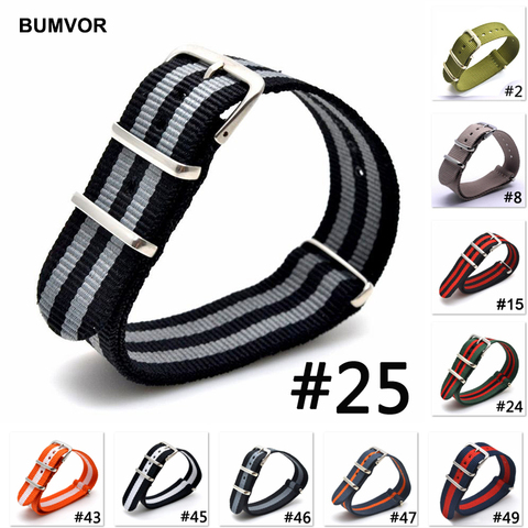 New Rainbow Woven Nylon Strap 16mm 18mm 20mm 22mm 24mm Multicolor Nato Woven Fiber Watchband Substitute DW Wristband ► Photo 1/6