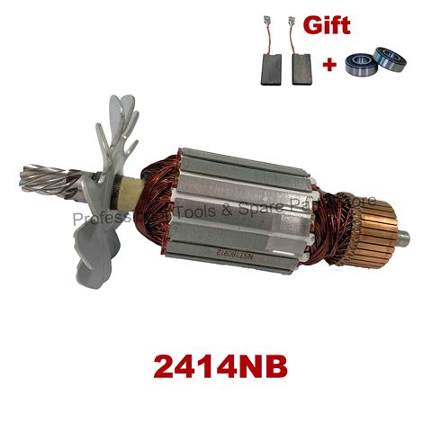 Free Bearing & Carbon Brush！AC220V-240V Armature Rotor Anchor replacement for MAKITA Metal Cutter Shaft 2414NB 2414B ► Photo 1/6