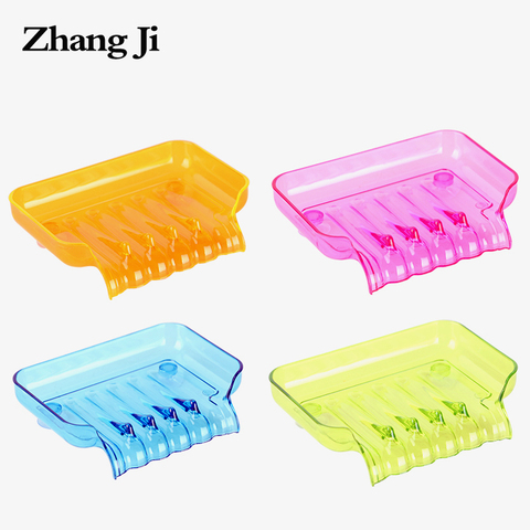 Zhang Ji Concise Colorful Waterfall Soap Dish Plastic Bathroom Accessories Suction Antiskid Kitchen Shower Sponge Soap Holder ► Photo 1/5