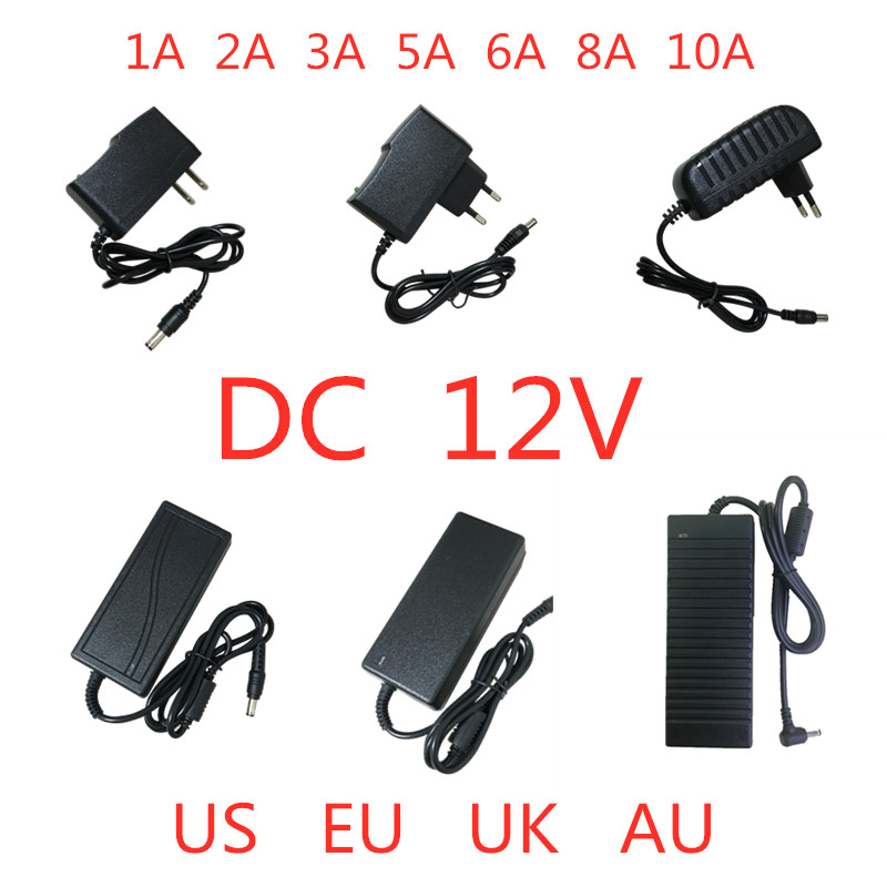 AC To DC 12V 1A 2A 3A 5A 6A 8A Power Supply Adapter For Led Bar Light US EU Plug