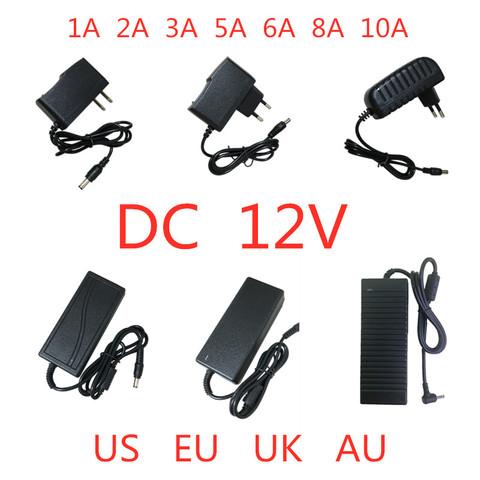 AC 100V-240V DC 12V 1A 2A 3A 5A 6A 8A 10A Power Supply Adapter 12 V Volt Lighting Transformer Converter For LED Strip Light CCTV ► Photo 1/6