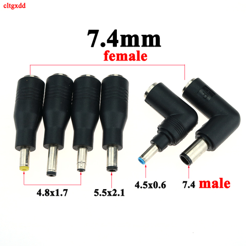 1X DC 7.4 x 5.0 mm 7.4*0.6 female to 7.4*5.0 4.5*0.6 4.8*1.7mm 5.5*2.1/5.5x2.1mm male jack for HP DELL laptop power adapter plug ► Photo 1/6
