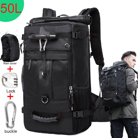50L Waterproof Durable Travel Backpack Men Women Multifunction 17.3 Laptop Backpacks Male outdoor Luggage Bag mochilas ► Photo 1/6